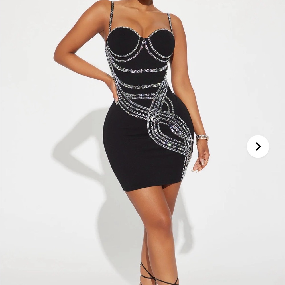 Fashion Nova So Tempting Embellished Mini Dress - Black